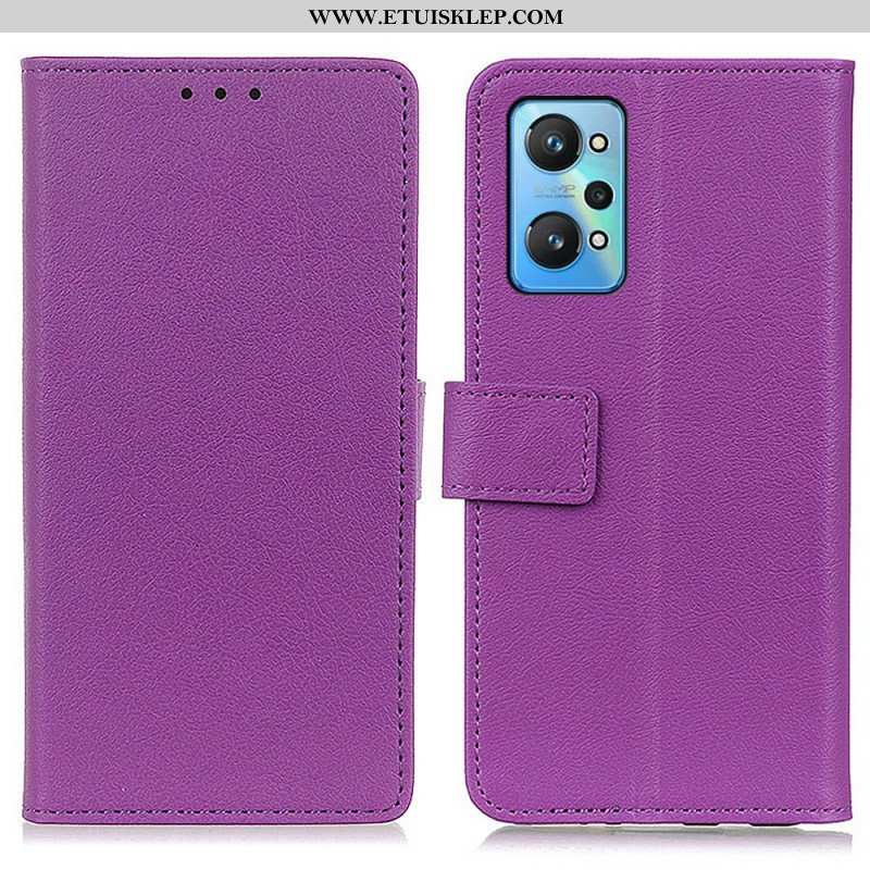 Etui Folio do Realme GT Neo 3T / Neo 2 Wysokiej Jakości Sztuczna Skóra Liczi